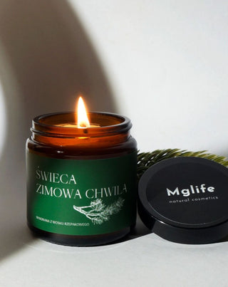 Vegane Rübenkerze Wintermoment mit dem Duft von Kiefer, Zeder und Bernstein 120 ml MgLife - 2