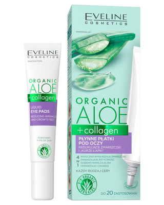 Flüssige Augenpads mit Aloe und Kollagen zur Reduzierung von Falten und Krähenfüßen 4 in 1 Eveline