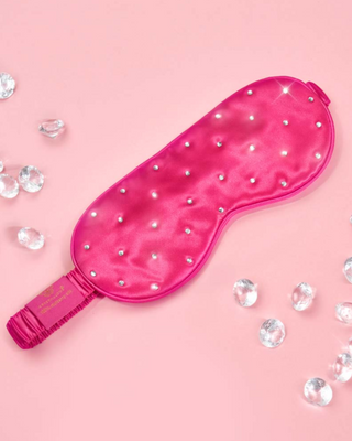 Schlafaugenband aus Seide, verziert mit Kristallen – pink Crystallove - 3