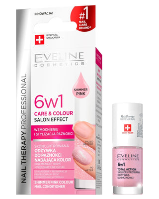 Konzentrierte 6-in-1-Nagelspülung, Shimmer Pink Eveline