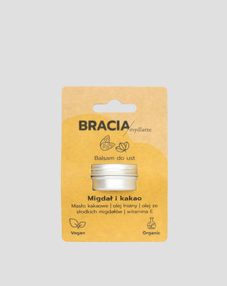 Feuchtigkeitsspendender Mandel-Kakao-Lippenbalsam mit Vitamin E und Leinöl Bracia Mydlarze - 3