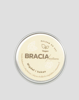 Feuchtigkeitsspendender Mandel-Kakao-Lippenbalsam mit Vitamin E und Leinöl Bracia Mydlarze - 1
