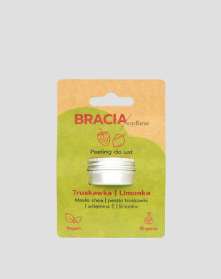 Erdbeer-Limetten-Lippenpeeling mit Vitamin E feuchtigkeitsspendend und glättend Bracia Mydlarze - 3