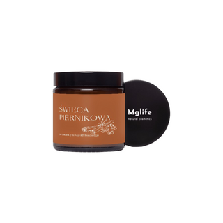 Lebkuchenkerze aus Rapswachs mit Ölen und Docht aus 100% Mglife Baumwolle - 3