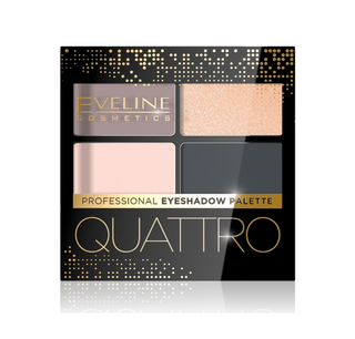 Quattro Lidschattenpalette mit 4 Lidschatten in Beige- und Grautönen Eveline Nr. 02