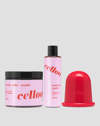 Set aus Peeling, Öl und großem Becher für Anti-Cellulite-Massage Celloo - 1