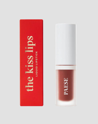 Der Kiss Lips 04 Rusty Red Paese ist ein leichter, matter, flüssiger Lippenstift ohne Gefühl