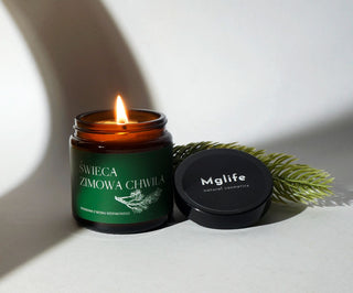 Vegane Rübenkerze Wintermoment mit dem Duft von Kiefer, Zeder und Bernstein 120 ml MgLife - 3