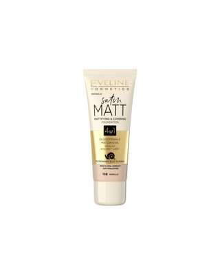 Mattierende Foundation mit gefiltertem Schneckenschleim No 102 Vanille Satin Matt Eveline