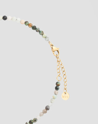 Knöchelarmband aus vergoldetem Edelstahl mit afrikanischem Türkis und Amazonit Mys_3
