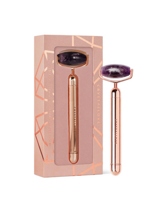Amestist Pulsroller für die Gesichtsmassage, Rose Gold Crystallove