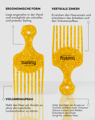 Vertikaler Kamm zum Aufbau von Volumen und Anheben von lockigem Haar Twisty - 2