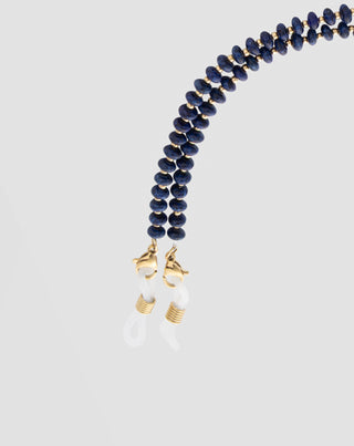 Brillenkette mit Natursteinen Lapislazuli Mys
