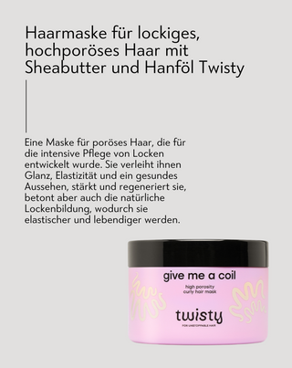 Maske für hochporöses lockiges Haar mit Sheabutter und Hanföl Twisty - 4