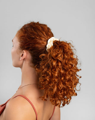 Set Haargummis Twisty aus 100% Naturseide - rosa, creme, rot 3 Stück. - 2