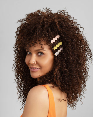 Set gewellte Haarspangen - grün, rosa, Perle, Twisty, 3 Stück - 4