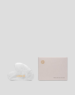 Gua Sha Stone zur Gesichtsmassage von weißer Jade reduziert Schwellung und Festung von Uddo - 3