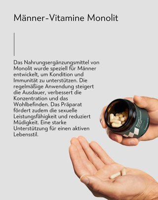 Tabletten für Männer zur Unterstützung der körperlichen und geistigen Leistungsfähigkeit und der Immunität 60 Kapseln Monolit - 3