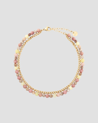 Naturstein-Armband rosa und Zitrone Jade Mys