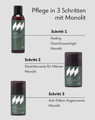 Set aus Augencreme, Gesichtscreme und Gesichtswaschgel für Männer Monolit - 5