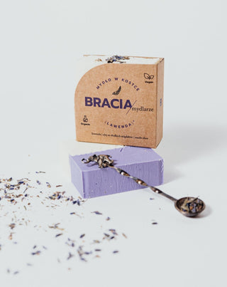 Beruhigende und feuchtigkeitsspendende Lavendelseife mit Reisöl und Sheabutter Bracia Mydlarze - 2