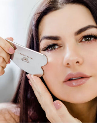 Cryo Ice Gua Sha Crystallove Gesichtsmassageplatte aus Edelstahl - 2