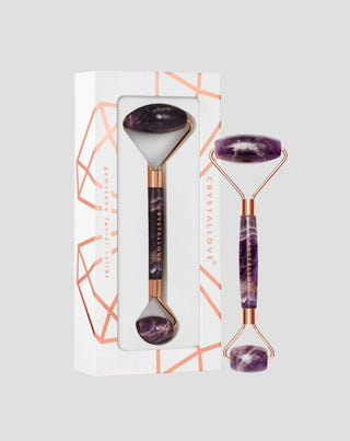 Crystallove Rollenmassagegerät mit Amethyst, Harmoniestein, beruhigend und beruhigend - 1