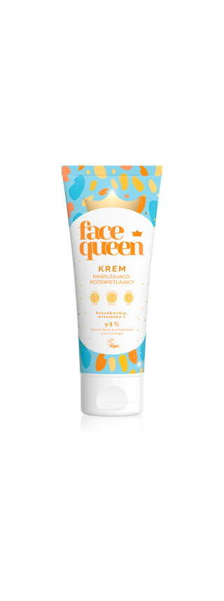 Feuchtigkeitsspendende und aufleuchtende Creme mit Pfirsichöl und Vitamin C, Face Queen