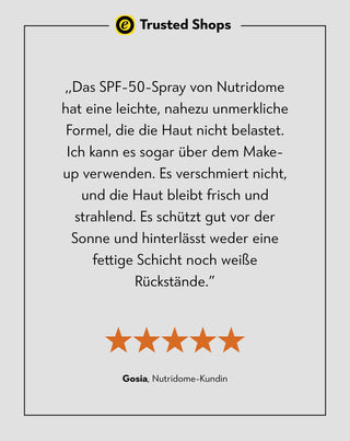 Nutridome leichter Gesichtsnebel SPF 50 UVB, UVA Schutzspray - 5