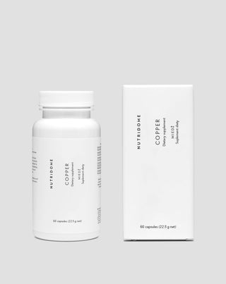 Kupfer-Kapseln, Nahrungsergänzung für Immunität, Haarpigmentierung und antioxidativen Schutz, Nutridome 60 Stk.