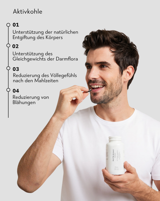 Aktivkohle zur Reinigung und Bindung von Giftstoffen Nahrungsergänzungsmittel Nutridome 60 Kapseln - 2