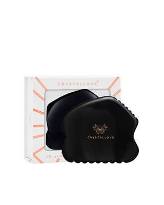 Gua Sha Gesichtsmassageplatte mit Great Power Stone Obsidian Crystallove - 1
