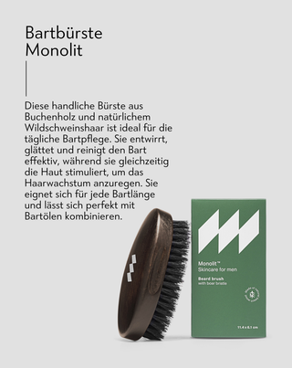 Bartbürste aus Buchenholz mit natürlichen Wildschweinborsten Monolit - 5
