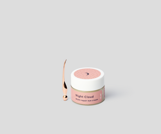 Nachtaugencreme mit Bio-Hanföl und Slaap-Massagespatel - 1