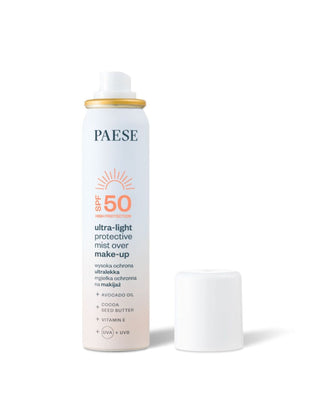 Ultralekka mgiełka ochronna na makijaż z filtrem przeciwsłonecznym SPF50 Paese 1 - 2