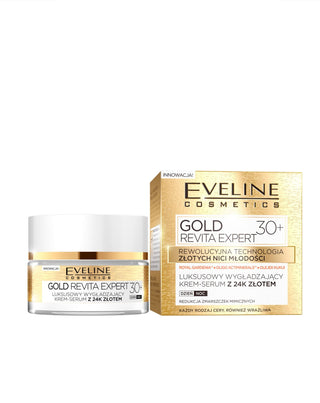 Glättendes Creme-Serum mit 24 Karat Gold, Tag und Nacht, 30+ Eveline - 2
