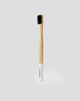 Bambuszahnbürste mit Polyester, schwarze Borsten geeignet für Veganer Smilebite - 1