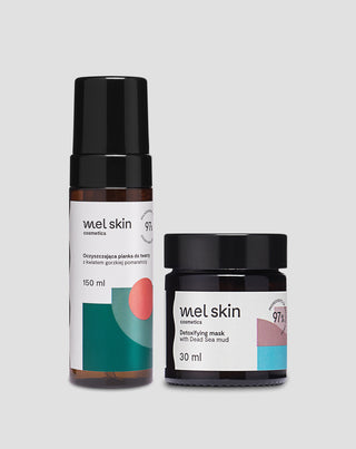 Set mit Schlamm aus dem Toten Meer: reinigende Maske und Gesichtsreinigungsschaum für Detox und Wiederherstellung des Hautgleichgewichts Mel Skin - 1