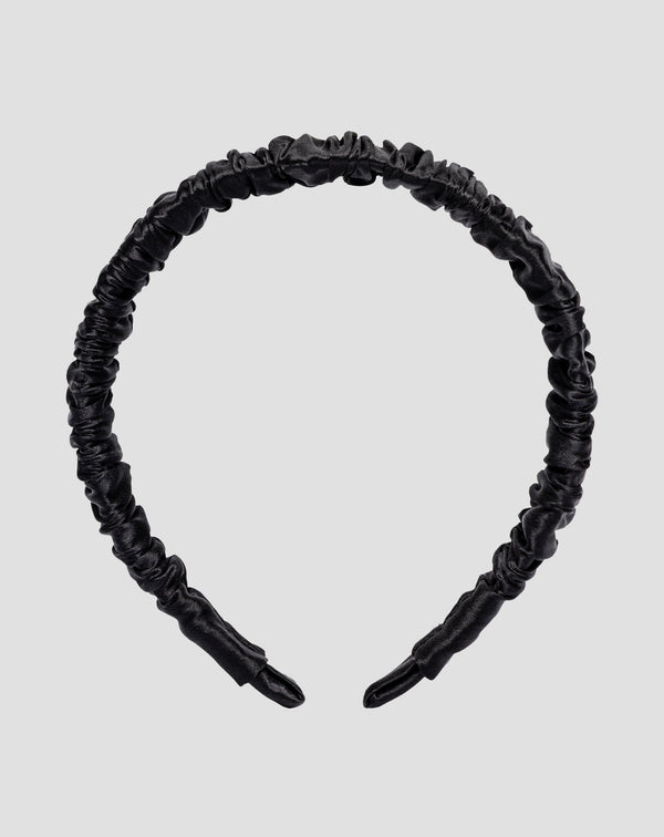 Seidenhaarband aus 100% Naturseide, schwarz Twisty