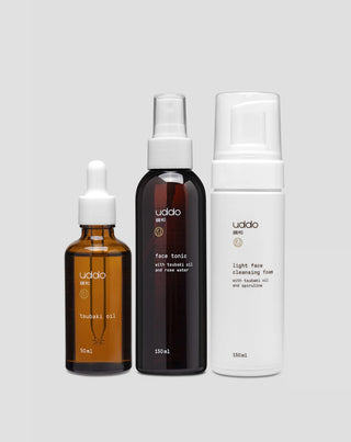 Set reinigender Gesichtskosmetik mit Uddo Tsubaki Öl - 1