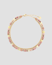 Naturstein-Armband rosa und Zitrone Jade Mys