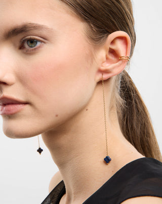 Vergoldete Ohrringe mit natürlichen Steinen Lapislazuli Ohrring-Set Mys-1 - 2